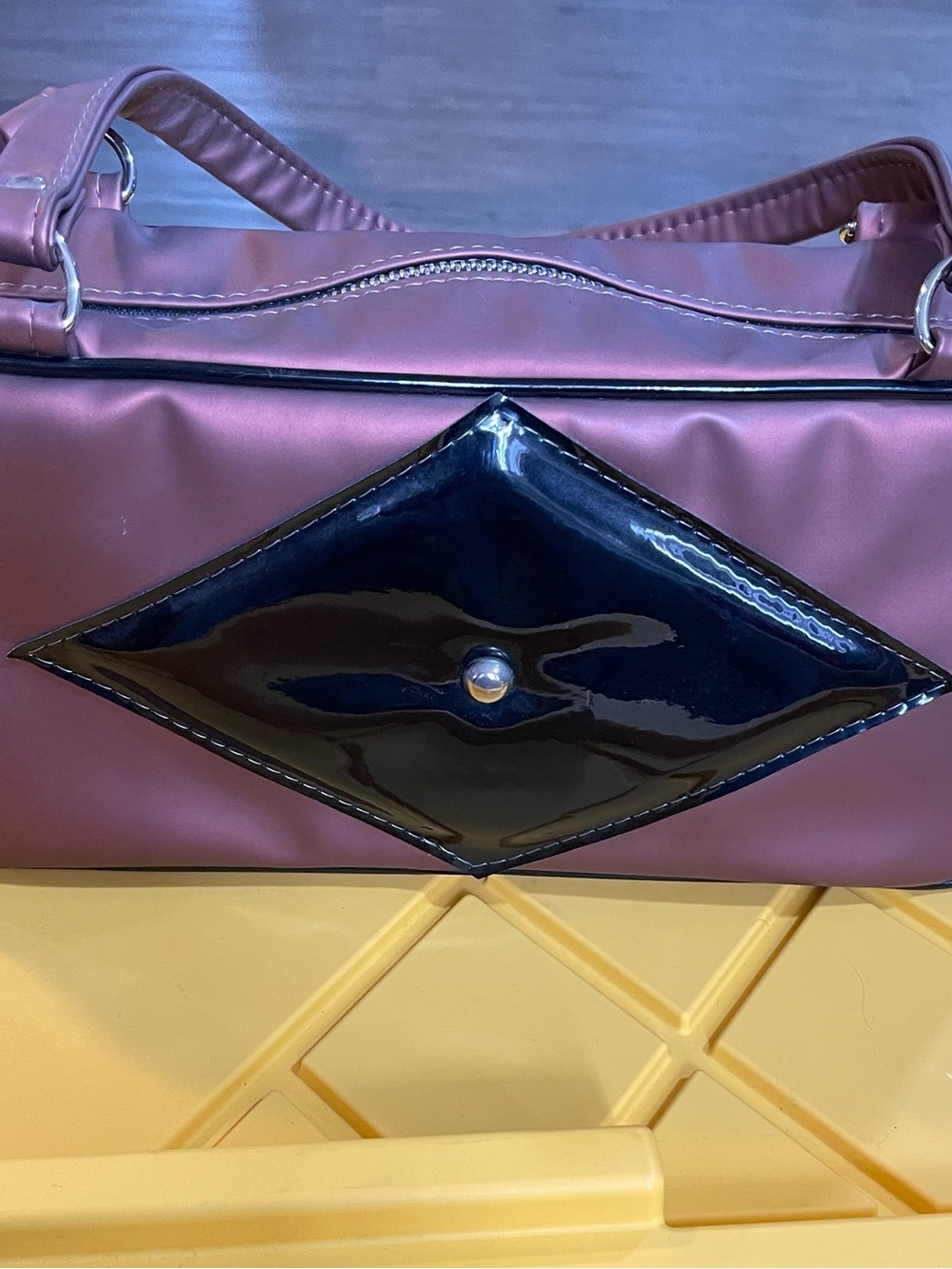 Sleek Purple Shoulder Bag with Black Accent